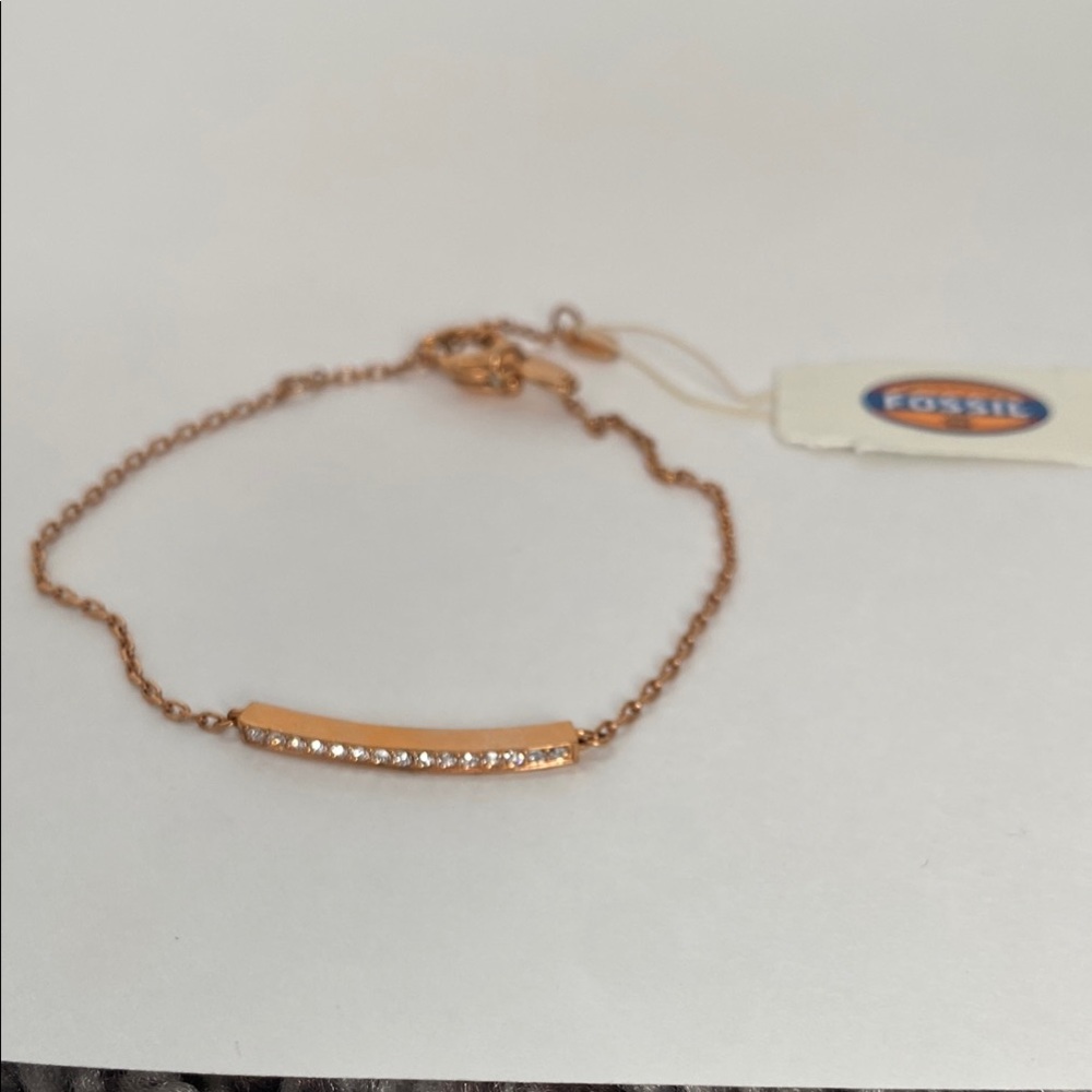 Fossil Gold Bracelet with Crystals